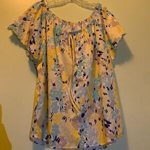 Elegant Floral Off-Shoulder Blouse